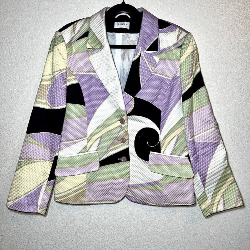 LUCIA Lavender Multi-Color Patterned Blazer